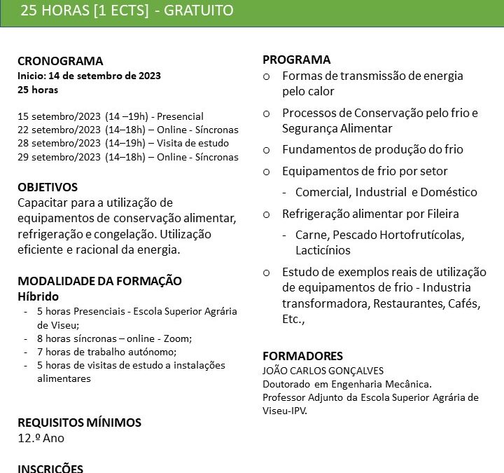 Equipamentos de Conservação Alimentar pelo Frio