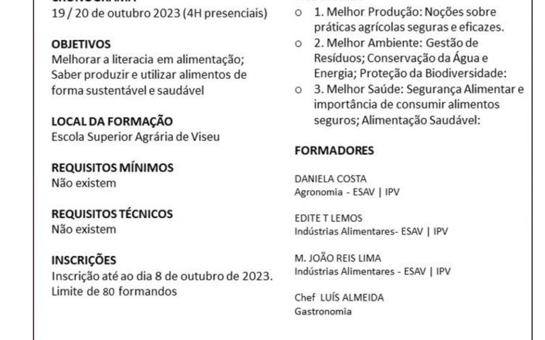 Alimentos Seguros Agora para um Saudável Amanhã