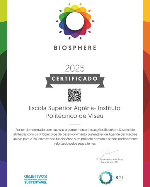 ESAV distinguida com o Certificado Biosphere